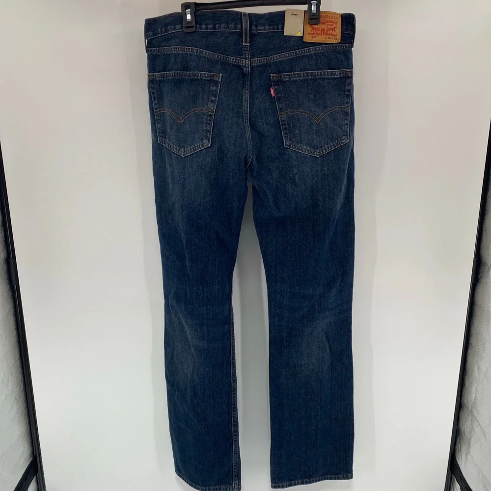 NEW Levi's 527 Slim Bootcut Jeans Mens 36x36 Fits 37x35 Blue Western Cowboy